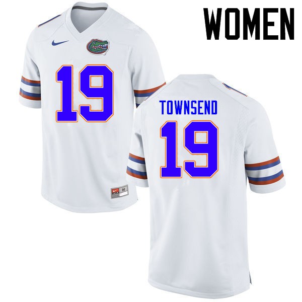 Florida Gators Women #19 Johnny Townsend College Football Jerseys White
